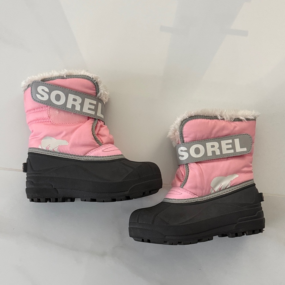 Sorel Kids' Pink and Black Snow Boots
